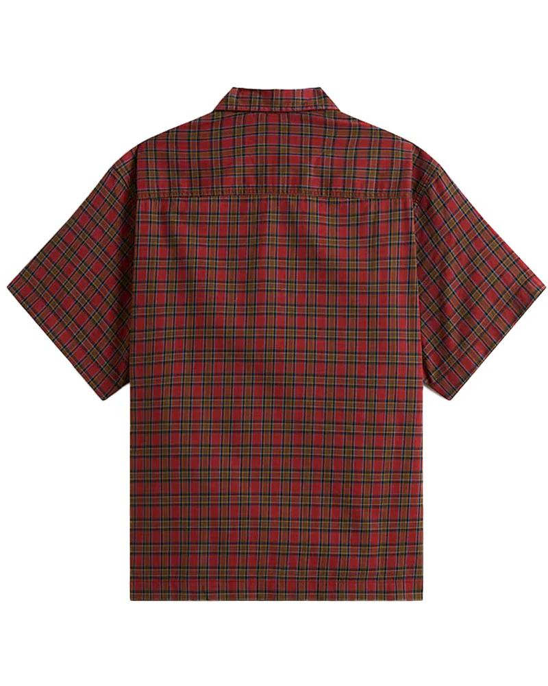 Vans Larkspur Timber Short Sleeve Woven Poppy Ember - Image 2