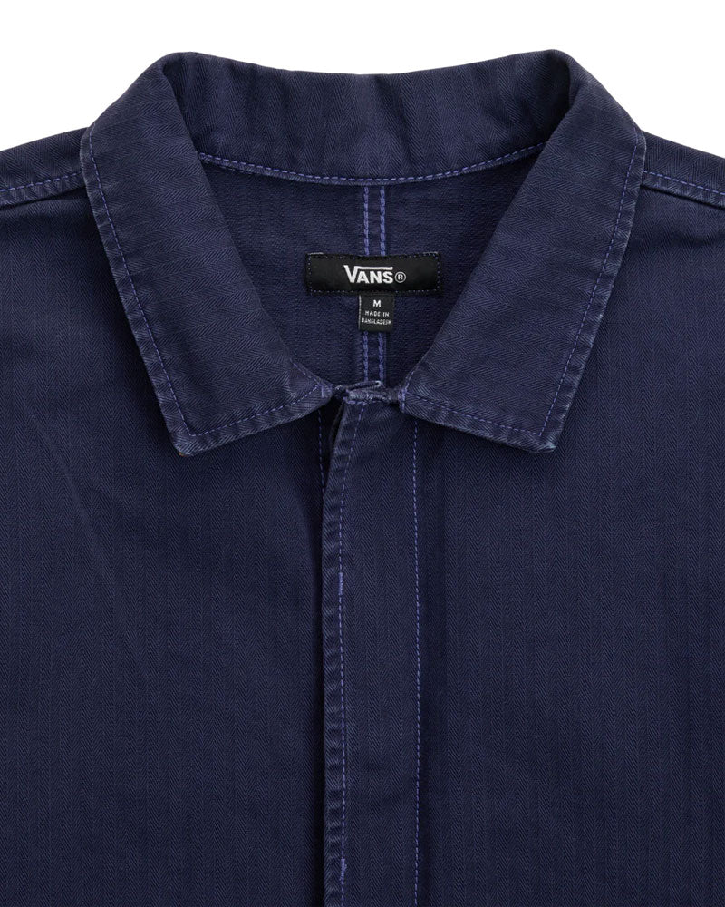 Vans Lx Washed Overdye Long Sleeve Woven Deep Indigo - Image 3