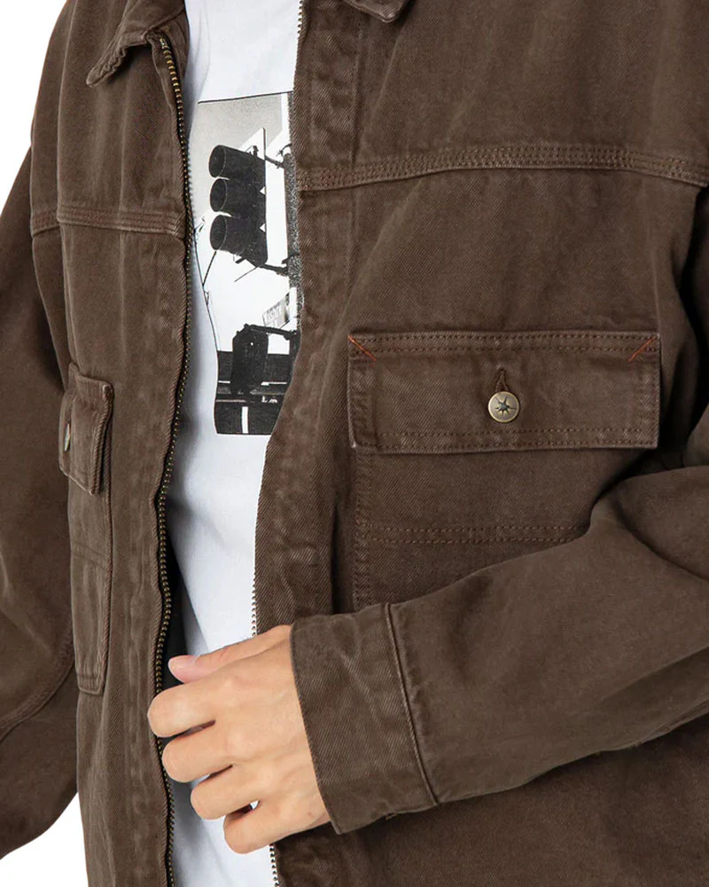 Vans Men's Skate Garage Denim Jacket Coal Brown - Image 3