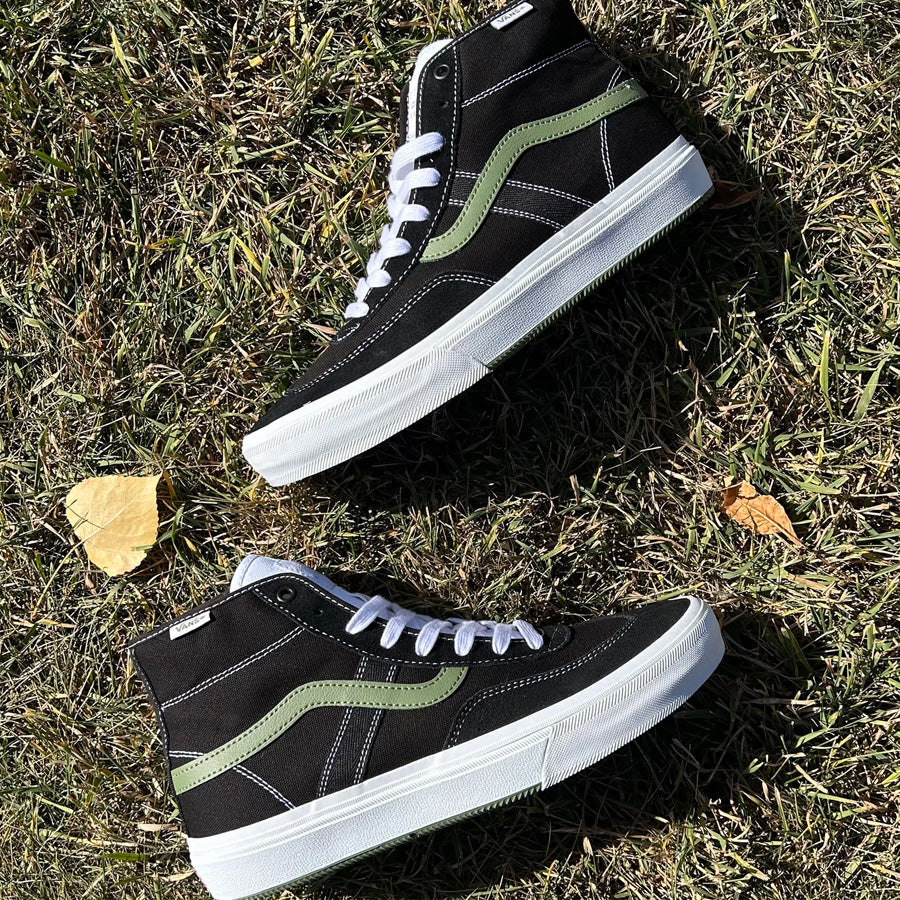Vans Skate Crockett High Shoe Black/Green - Image 2
