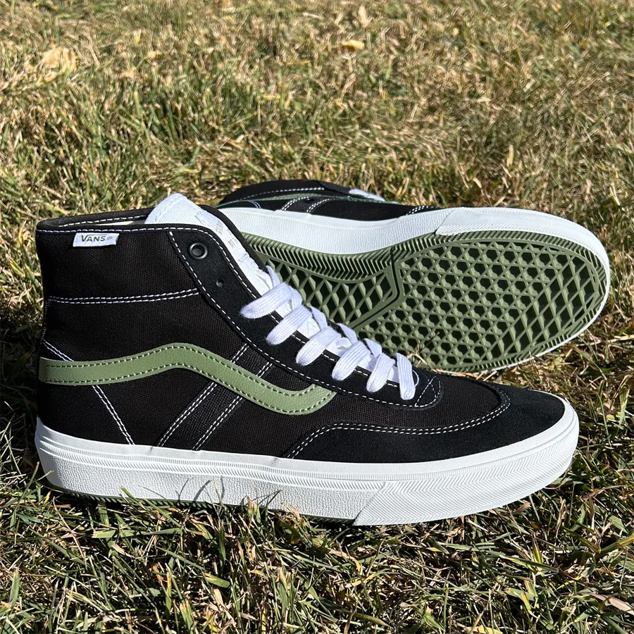 Vans Skate Crockett High Shoe Black/Green - Image 3
