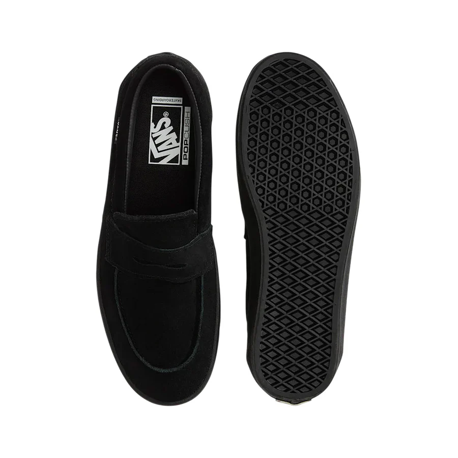 Vans Skate Loafer Shoe Suede Black/Black - Image 4