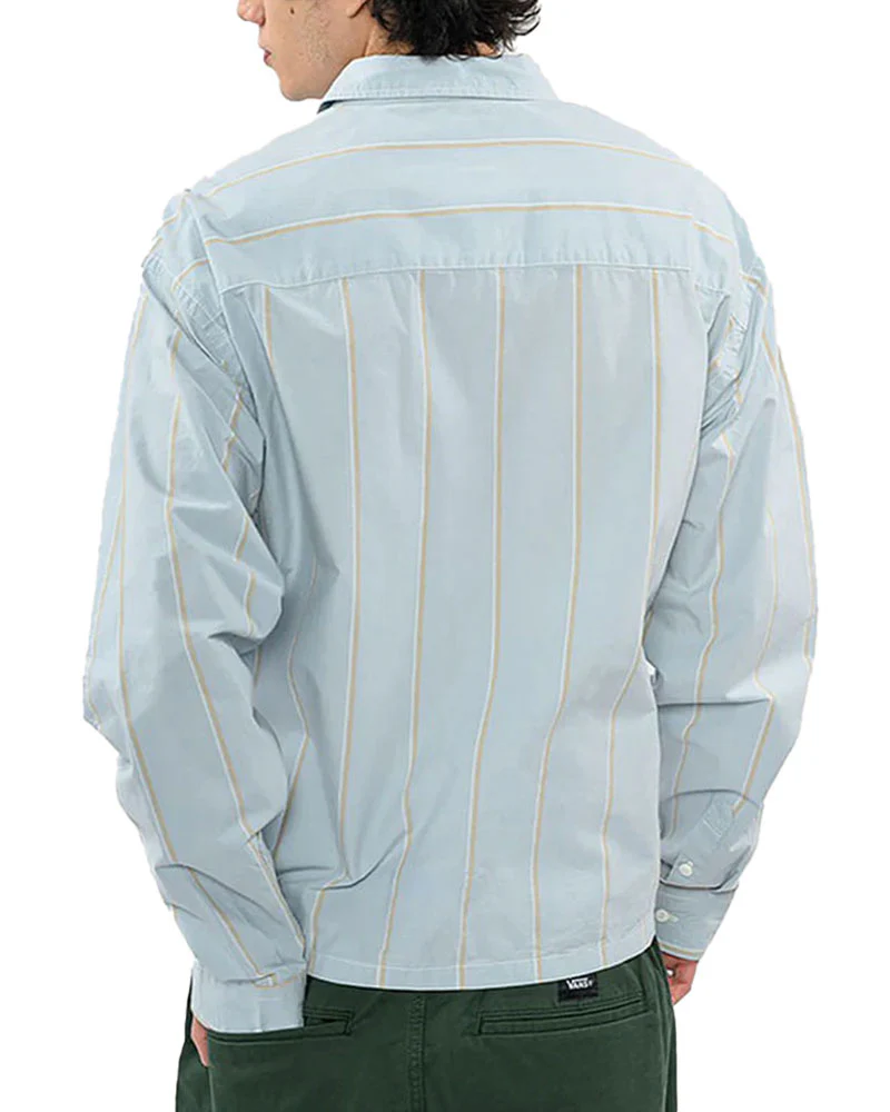 Vans Striped Straight Hem Long Sleeve Oxford Shirt Soft Slate - Image 2