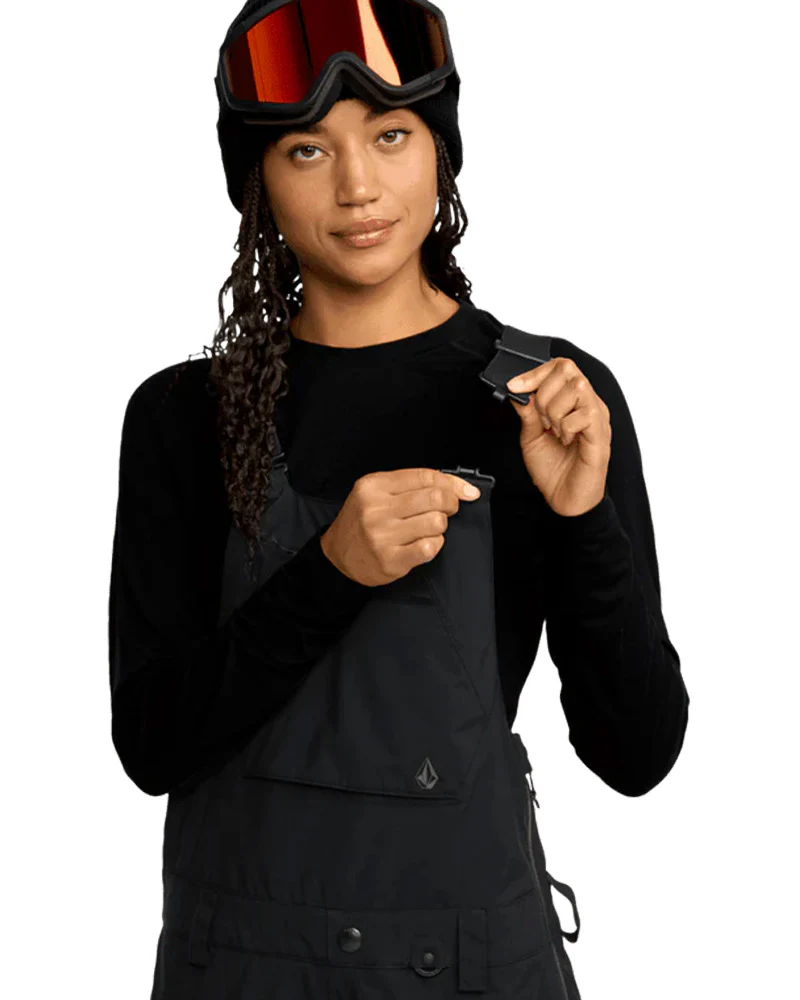 Volcom Women's Ash Stretch Gore-Tex Bib Pant Black - Image 3