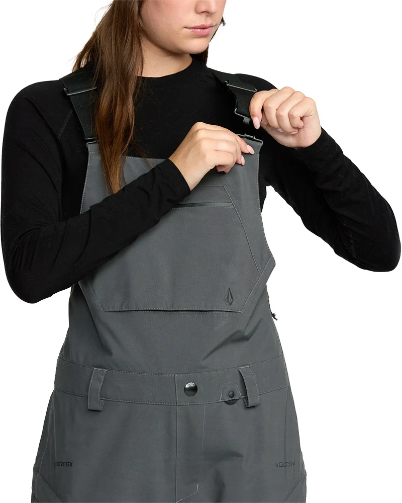 Volcom Women's Ash Stretch Gore-Tex Bib Pant Dark Grey - Image 3