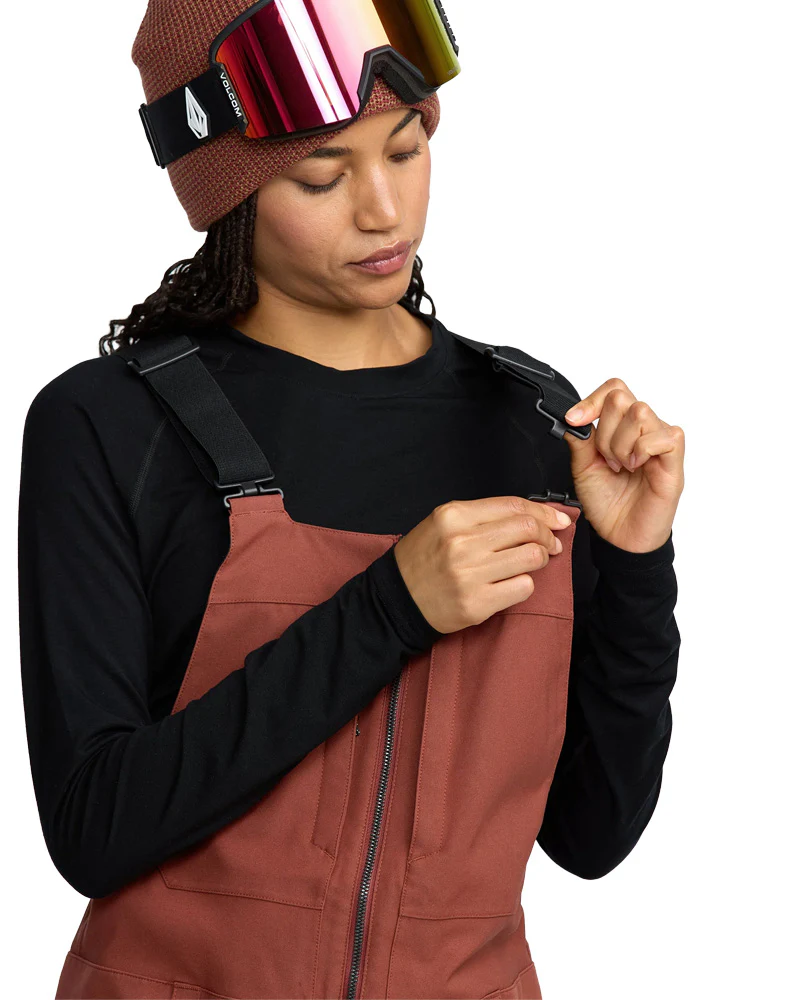Volcom Women's Ash Stretch Gore-Tex Bib Pant Henna - Image 3
