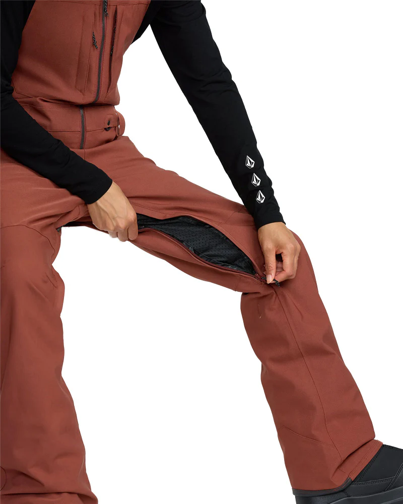 Volcom Women's Ash Stretch Gore-Tex Bib Pant Henna - Image 4