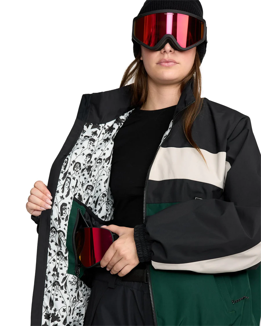 Volcom Women's Dlm Jacket Black Green - Image 4