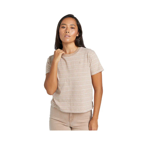 Volcom Women's Halite Stripe Short Sleeve Mocha - Image 3