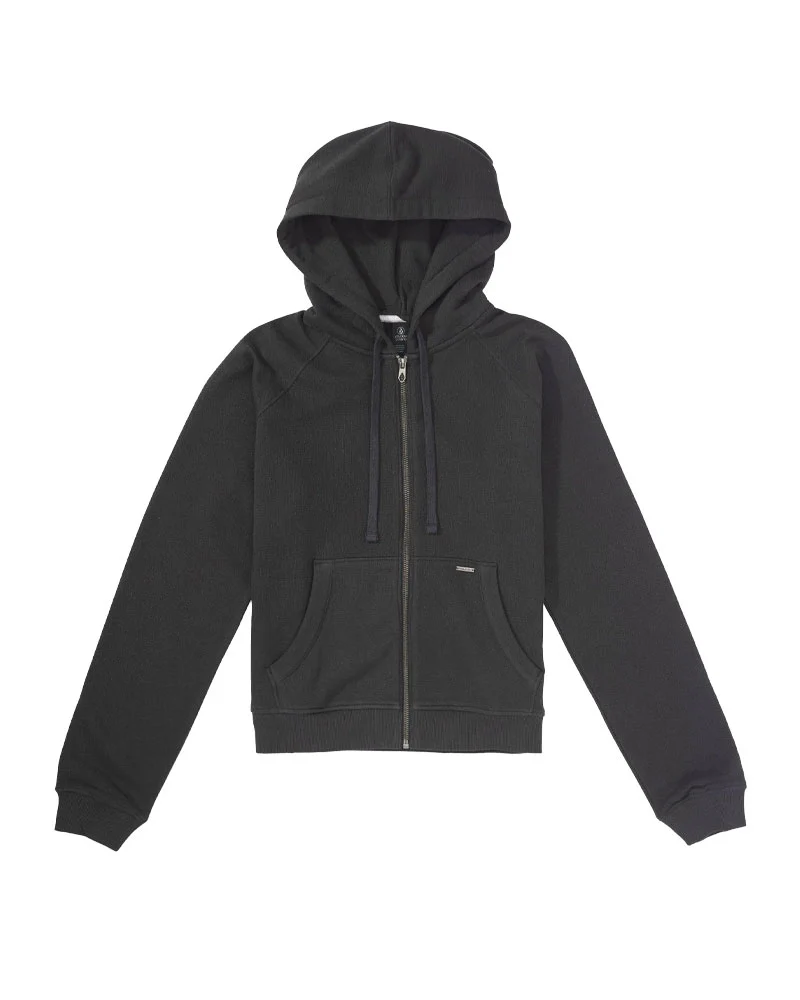 Volcom Women's Lived In Fleece Zip Vintage Black