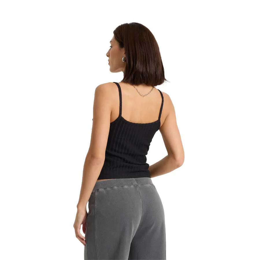 Volcom Women's Lived In Rib Tank Vintage Black - Image 3