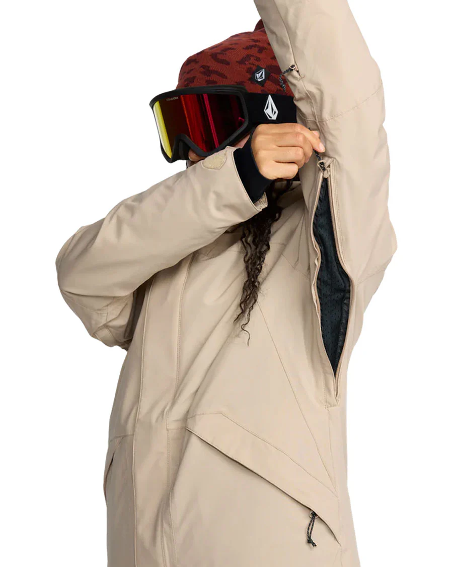 Volcom Women's Shelter 20K 3D Stretch Jacket Oatmeal - Image 3