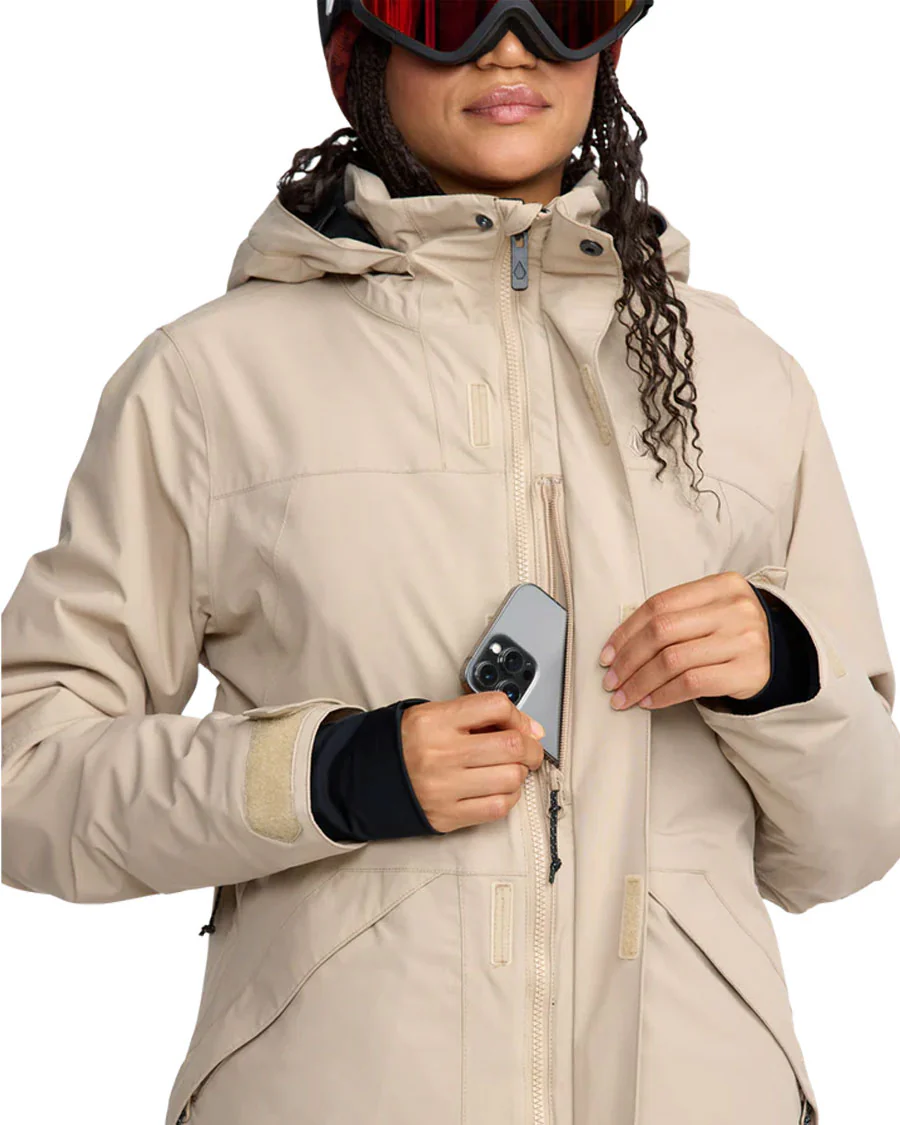 Volcom Women's Shelter 20K 3D Stretch Jacket Oatmeal - Image 4