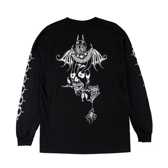 Welcome Angel Long Sleeve T-Shirt - Black - Image 2