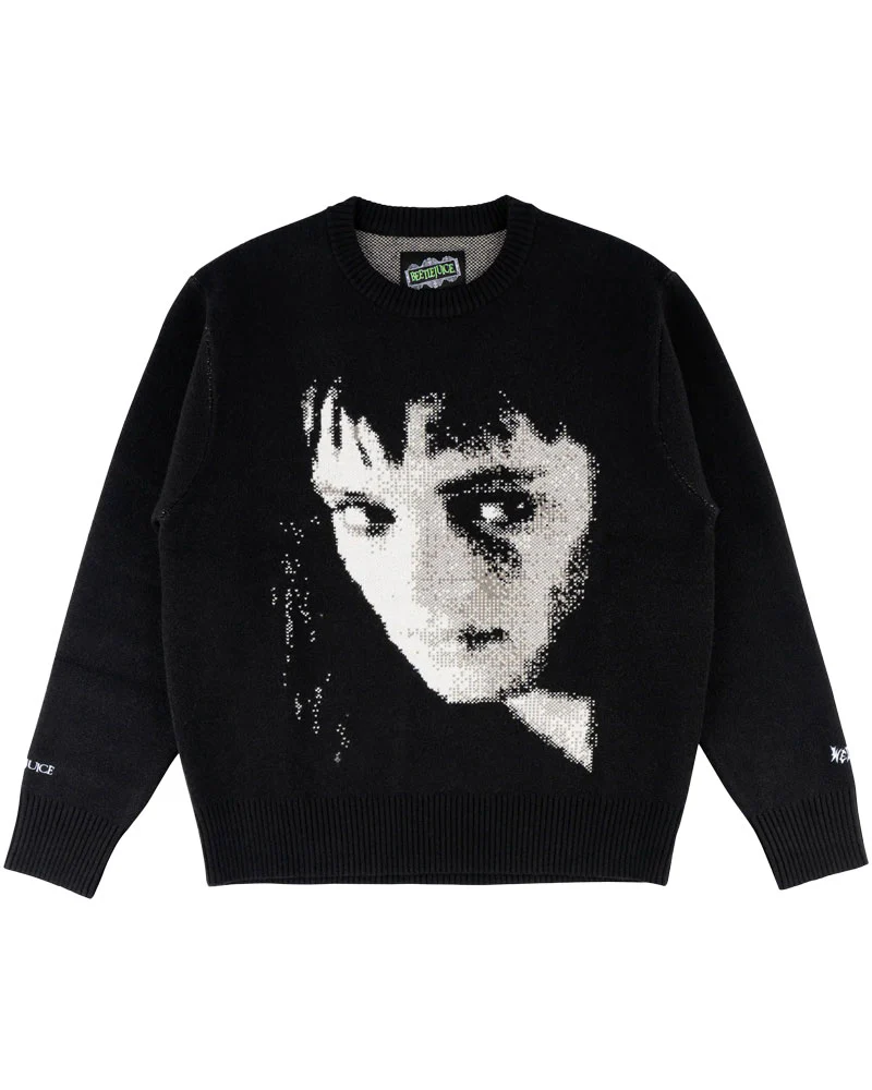 Welcome X Beetlejuice Lydia Knit Sweater - Black