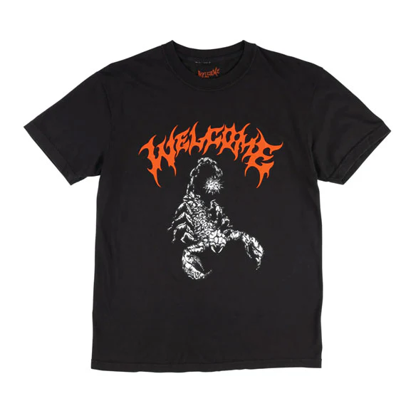 Welcome Mace Garment Dyed T-Shirt - Black
